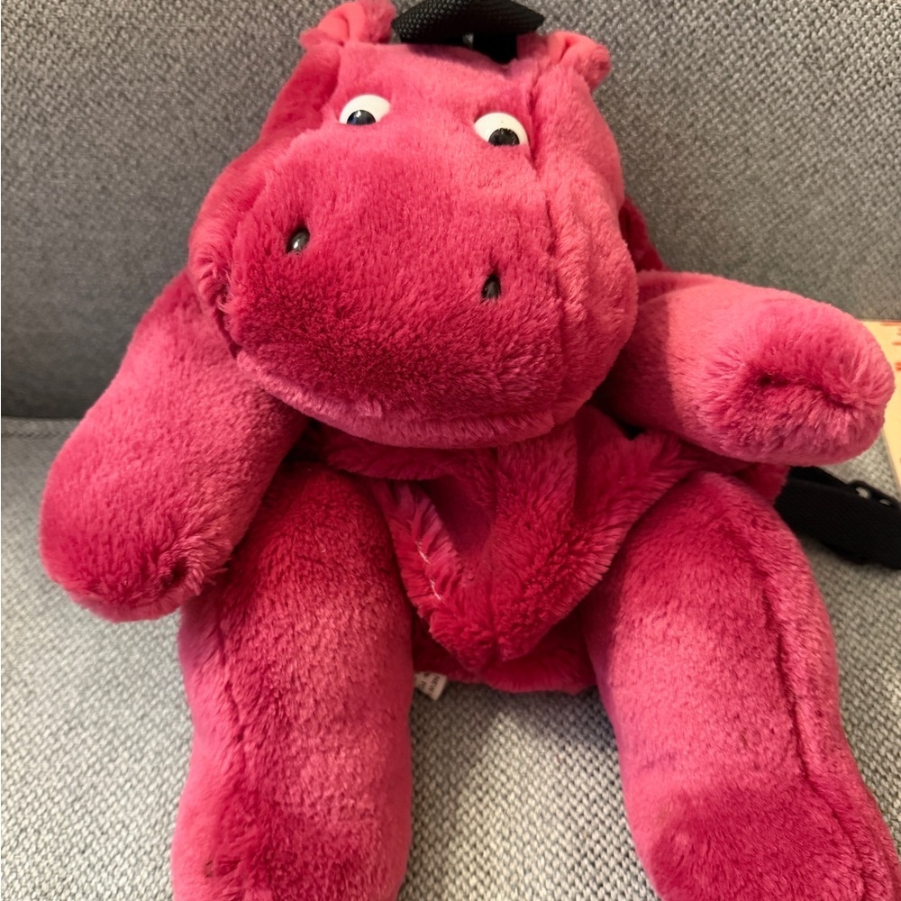 Plush pink Hippo Backpack for Kids